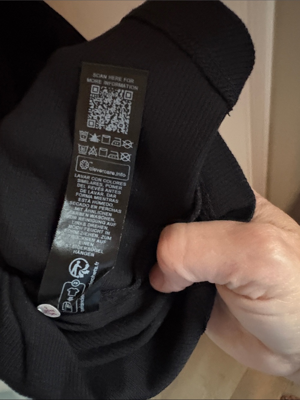 ASOS Black Ribbed Top with Logo Tag - Picture 6 of 7